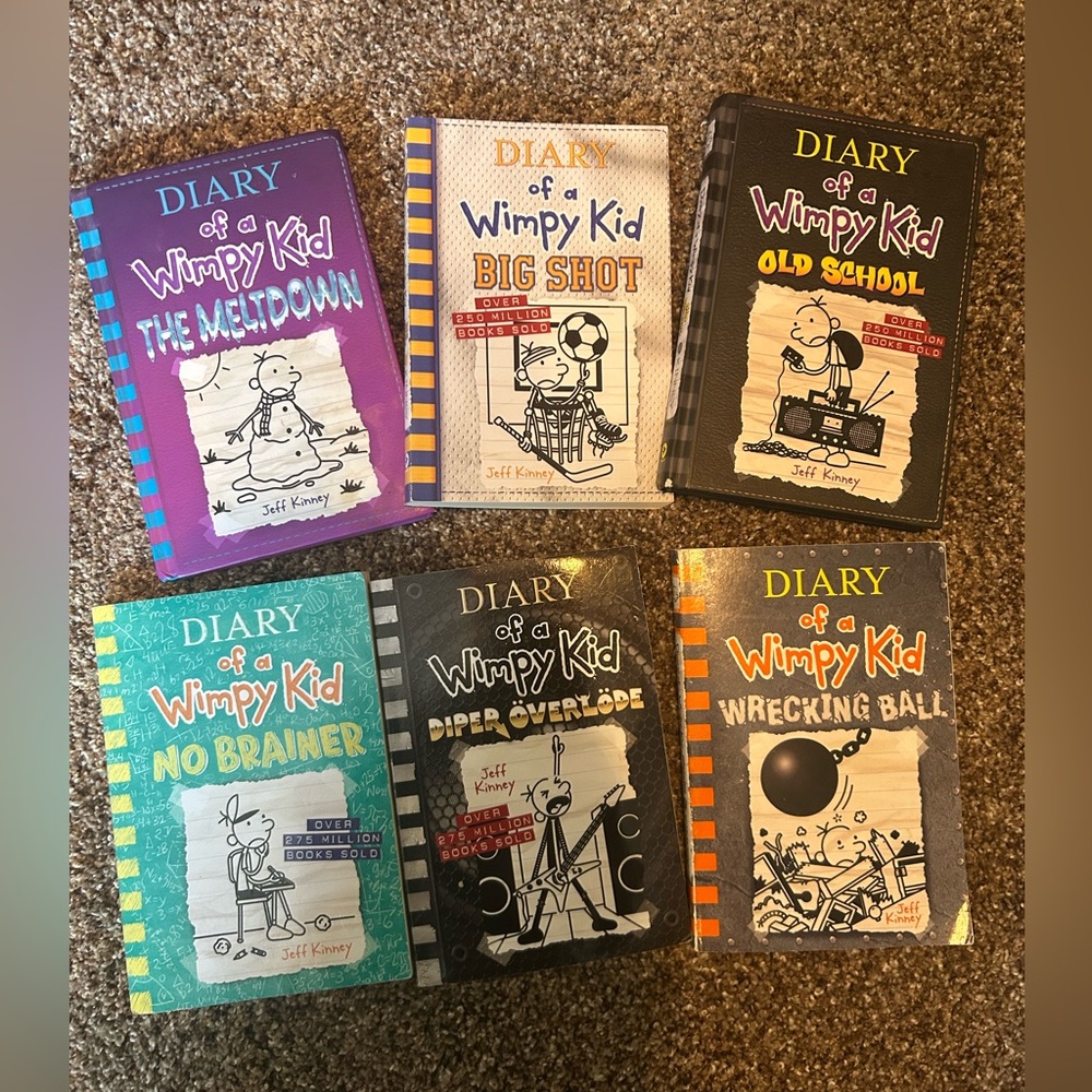 Diary Of A Wimpy Kid Jeff Kinney Books Bundle Of Six